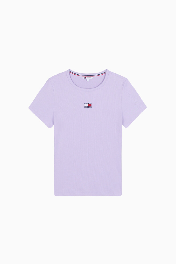 타미진스 슬림뱃지 립 티셔츠 XS 여름 반팔티 골지티 이미지