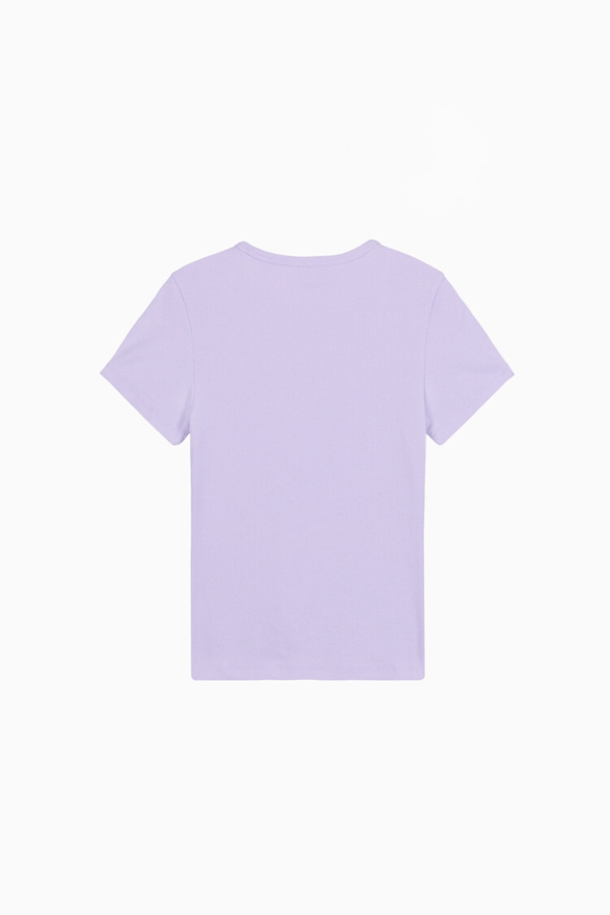 타미진스 슬림뱃지 립 티셔츠 XS 여름 반팔티 골지티 이미지