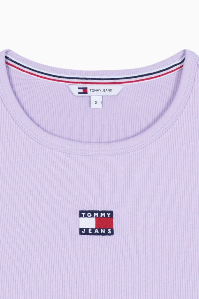 타미진스 슬림뱃지 립 티셔츠 XS 여름 반팔티 골지티 이미지