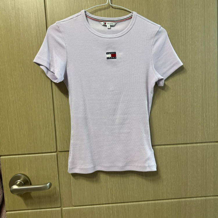 타미진스 슬림뱃지 립 티셔츠 XS 여름 반팔티 골지티 이미지