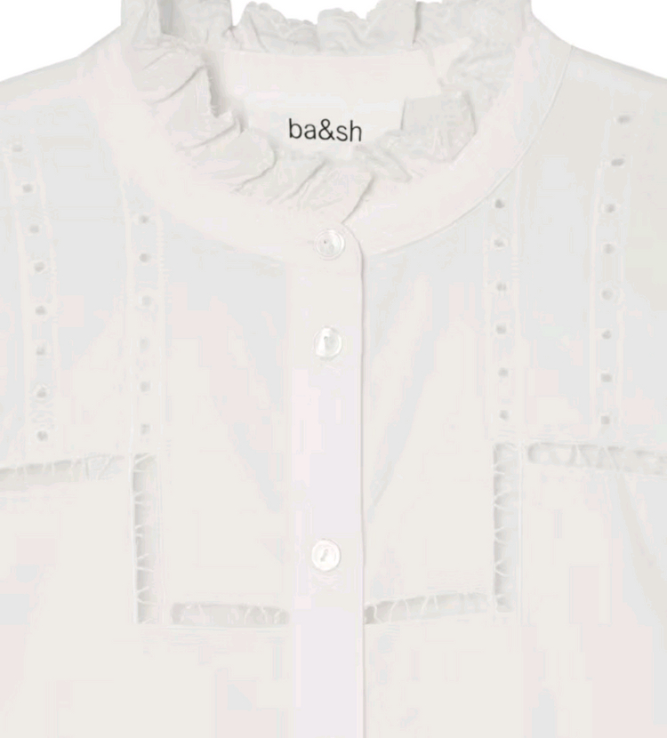 바앤쉬 아이보리 러플 블라우스 S, 바네사브루노, 이자벨마랑, 컨템포러니, 산드로, 마쥬, 리엘 이미지