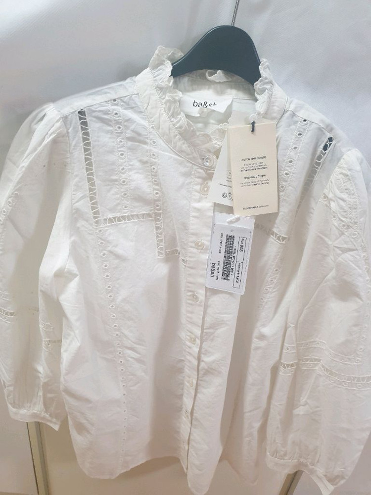 바앤쉬 아이보리 러플 블라우스 S, 바네사브루노, 이자벨마랑, 컨템포러니, 산드로, 마쥬, 리엘 이미지