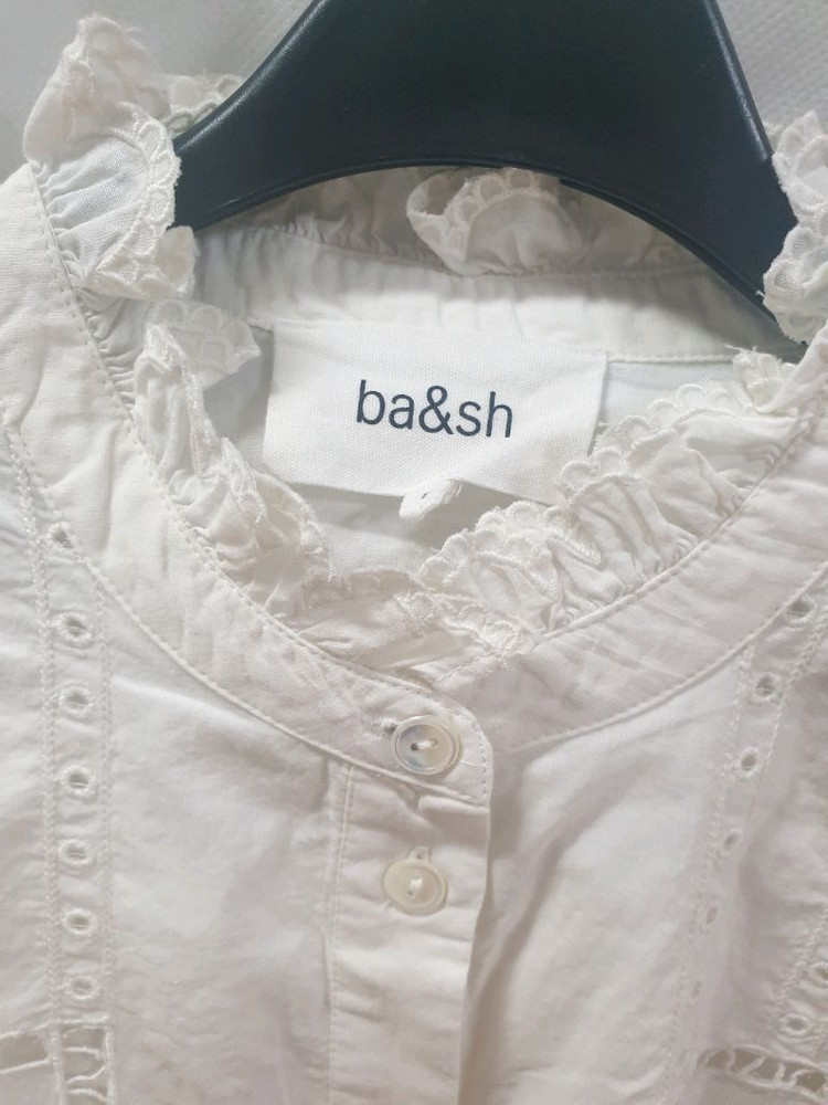 바앤쉬 아이보리 러플 블라우스 S, 바네사브루노, 이자벨마랑, 컨템포러니, 산드로, 마쥬, 리엘 이미지