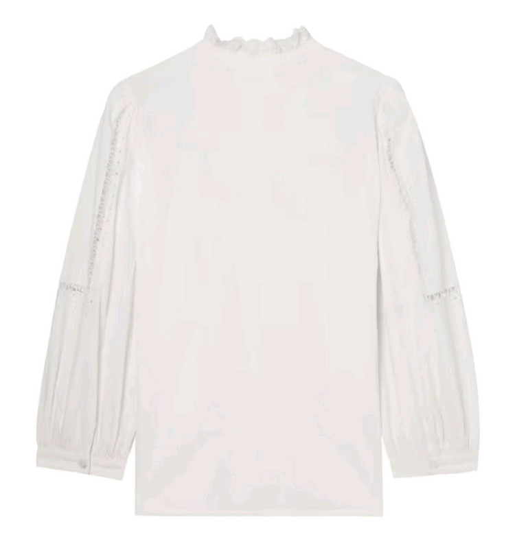 바앤쉬 아이보리 러플 블라우스 S, 바네사브루노, 이자벨마랑, 컨템포러니, 산드로, 마쥬, 리엘 이미지