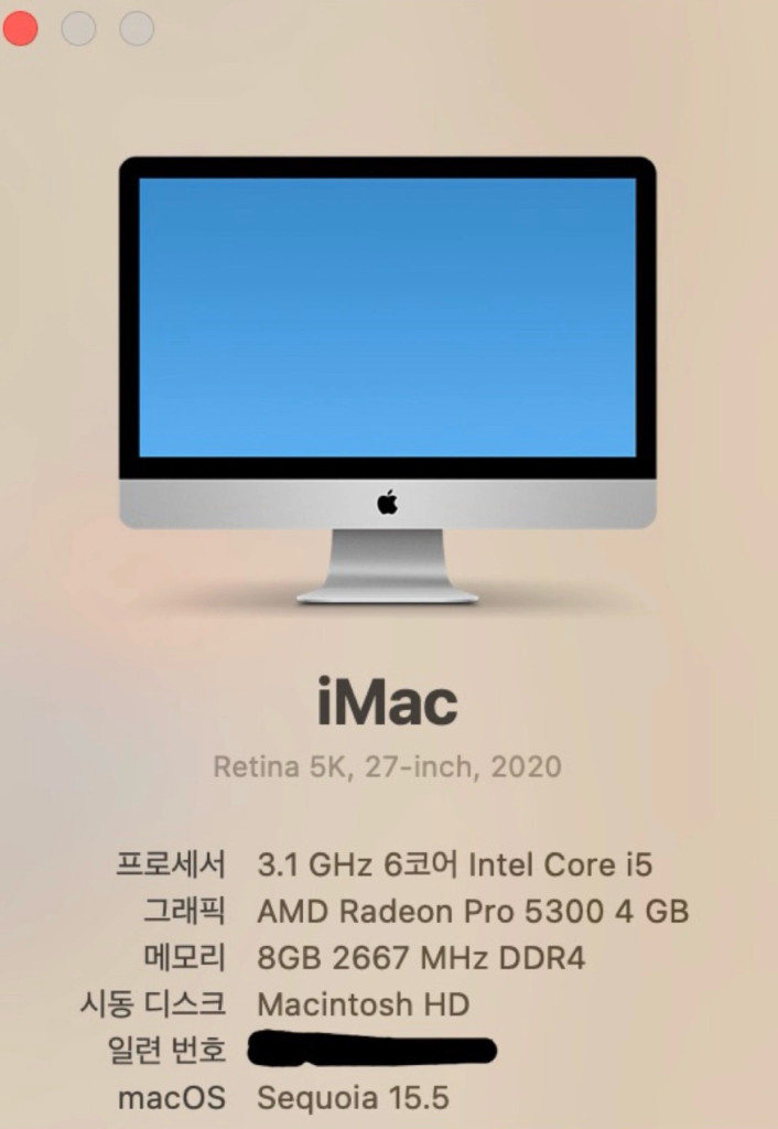 2020 아이맥 27인치 인텔 Retina 5K i5 256GB 이미지