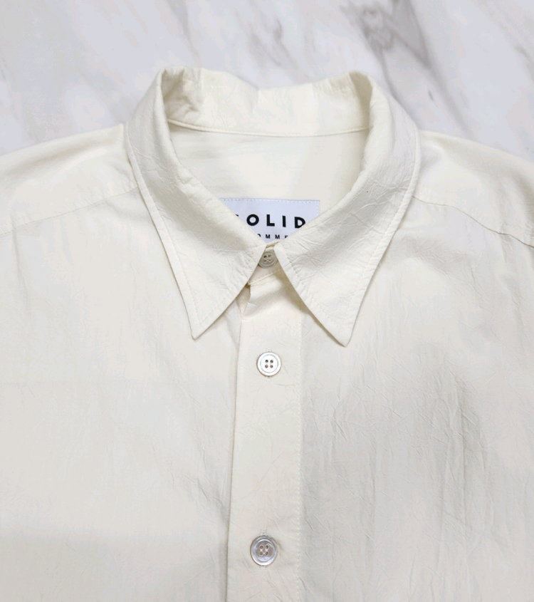 [정품 남여공용] 솔리드옴므 연 베이지색상 기능성 긴팔 셔츠 46 사이즈 코오롱스포츠 에피그램 k2 아미 꼼데가르송 이미지