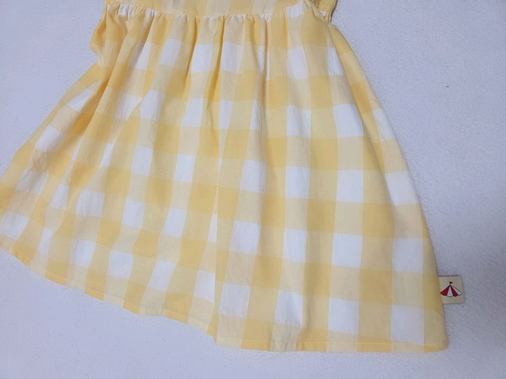 아이러브제이 여아 옐로우 체크무늬 원피스 2xl사이즈(9-10세) 이미지