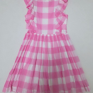 크루컷 여아 핑크 체크 프릴 원피스 10y 이미지