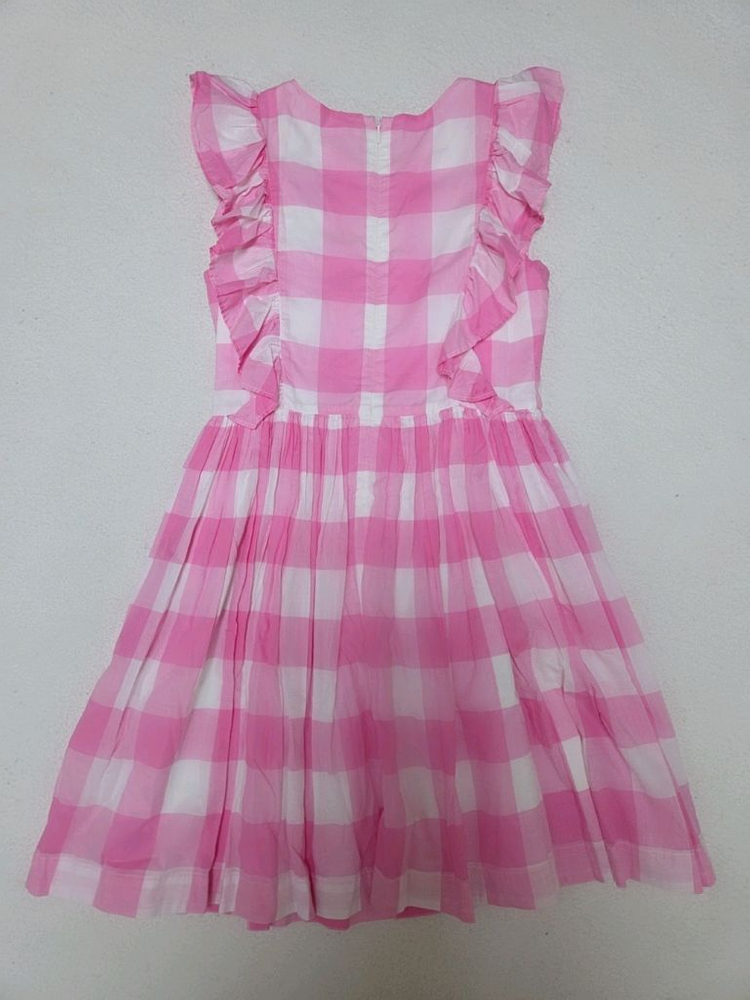 크루컷 여아 핑크 체크 프릴 원피스 10y 이미지