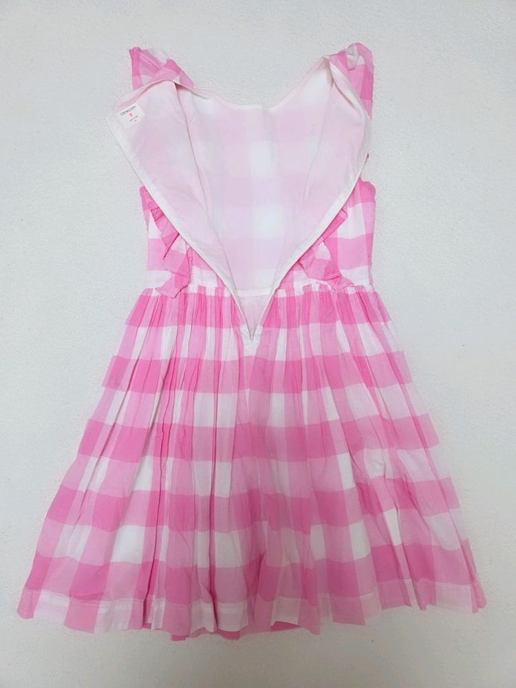 크루컷 여아 핑크 체크 프릴 원피스 10y 이미지