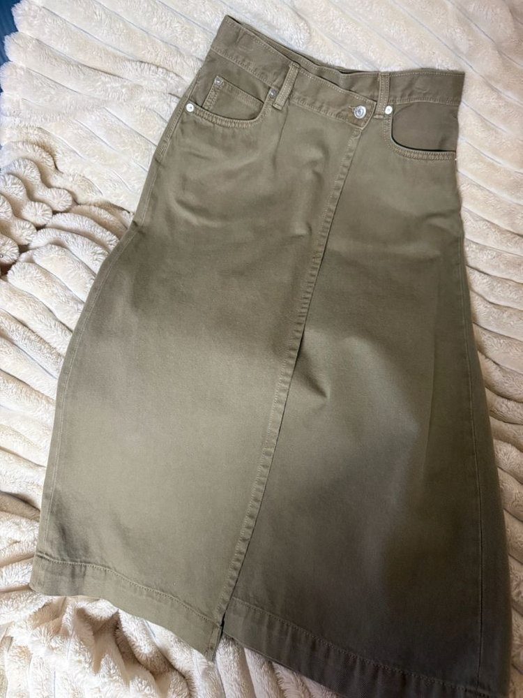 ARKET 데님 랩 스커트 카키 36사이즈 이미지