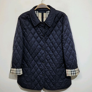 (L) 버버리 퀼팅자켓 네이비 누빔점퍼 안감 노바체크 영국판 이미지