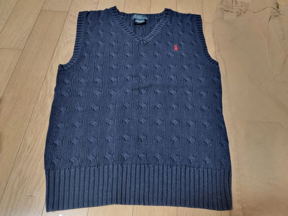 빈폴키즈 니트조끼 8t/블루독바지 130 이미지