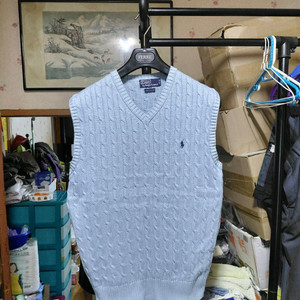 [폴로 랄프로렌]면 케이블 브이넥 니트 베스트(조끼)100사이즈 이미지