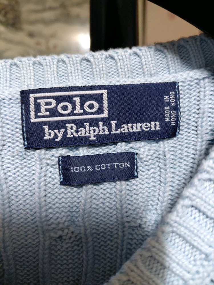 [폴로 랄프로렌]면 케이블 브이넥 니트 베스트(조끼)100사이즈 이미지