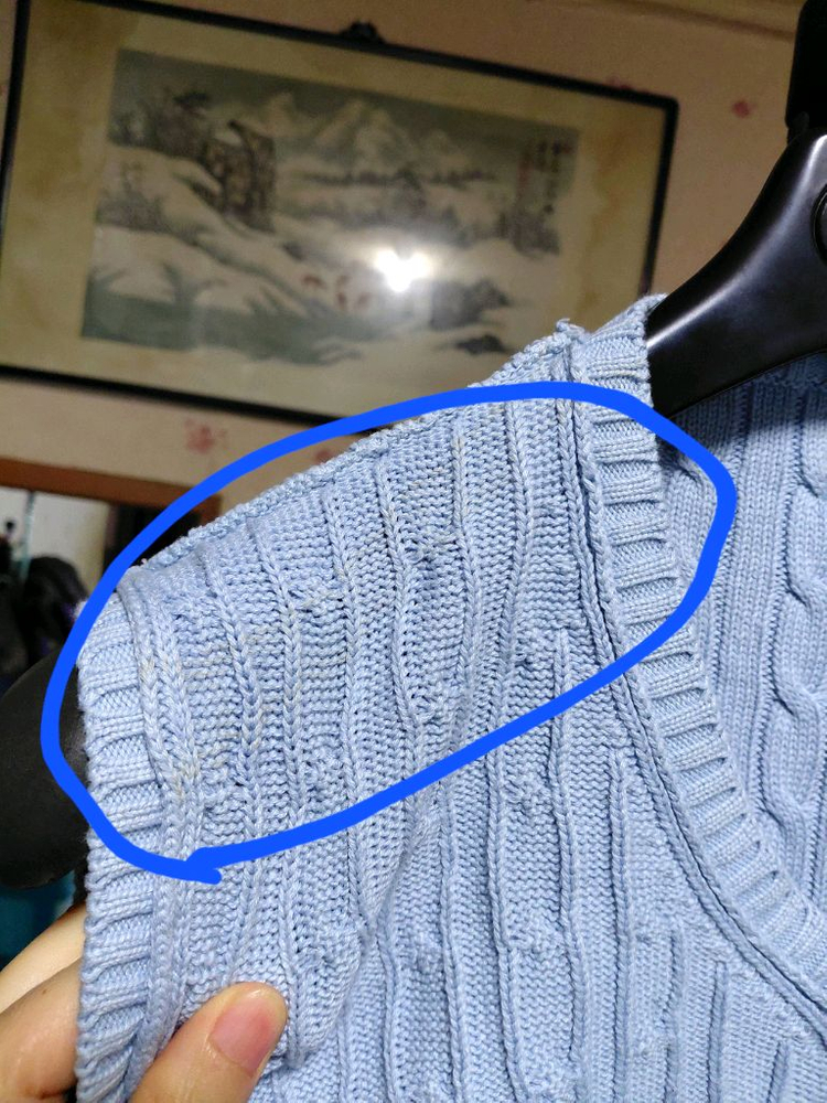 [폴로 랄프로렌]면 케이블 브이넥 니트 베스트(조끼)100사이즈 이미지