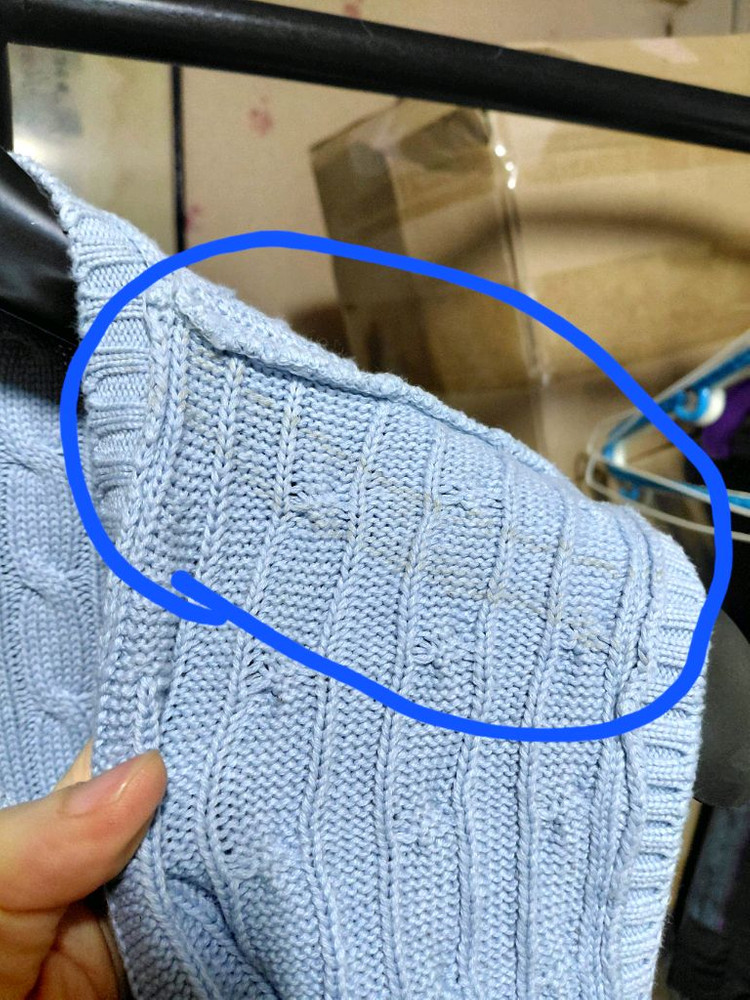 [폴로 랄프로렌]면 케이블 브이넥 니트 베스트(조끼)100사이즈 이미지