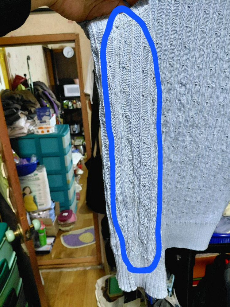 [폴로 랄프로렌]면 케이블 브이넥 니트 베스트(조끼)100사이즈 이미지