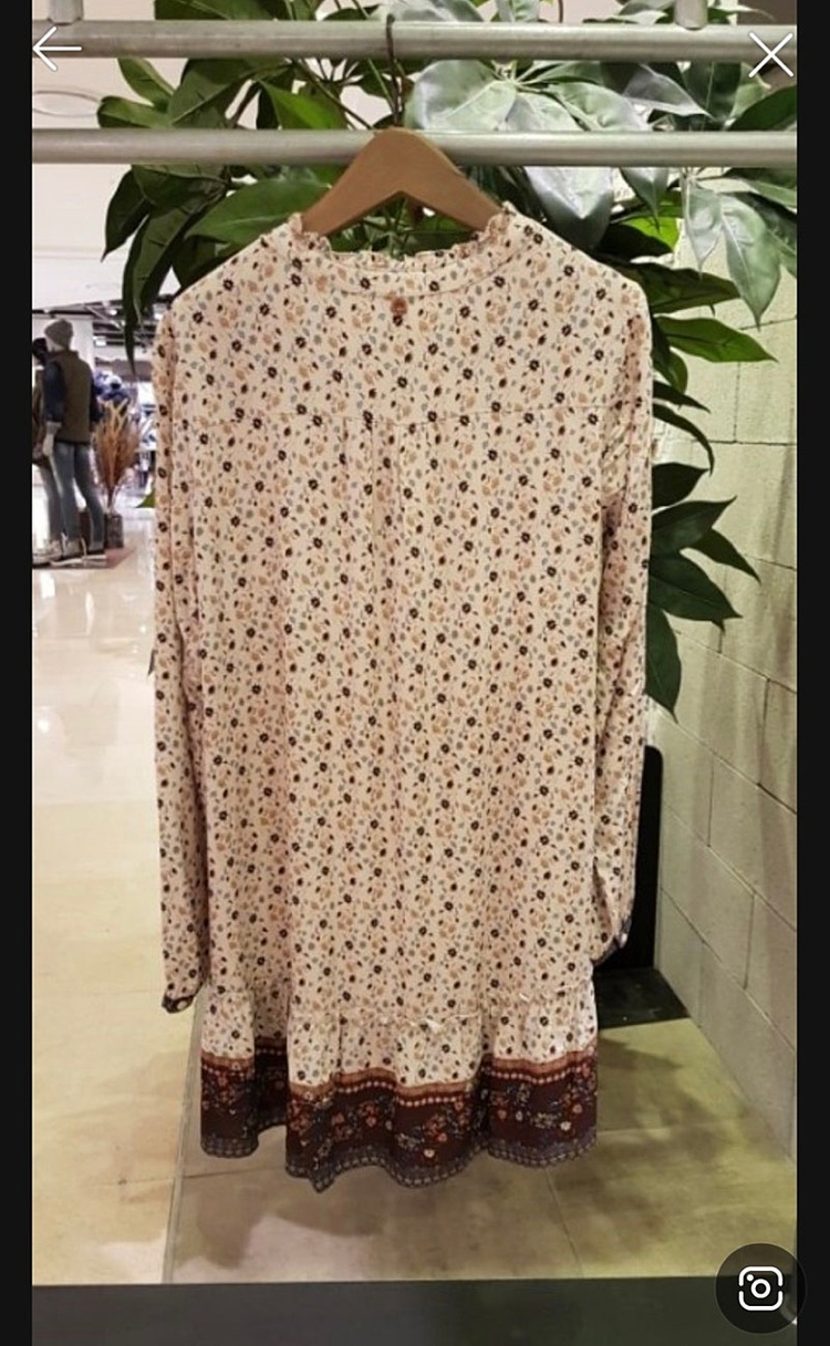 새상품 S 빈티지잔꽃 롱블라우스 써스데이아일랜드 이미지