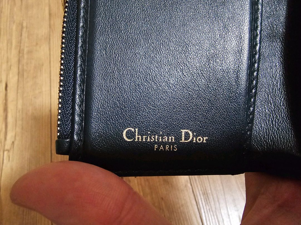 (정품/A급)디올 새들 로터스 3단 지갑 블루 오블리크 자카드 이미지