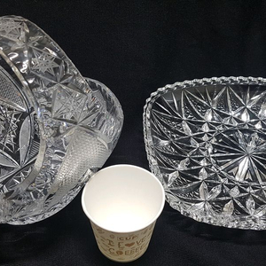 중형 크리스탈 접시 및 바구니 2종 일괄 이미지