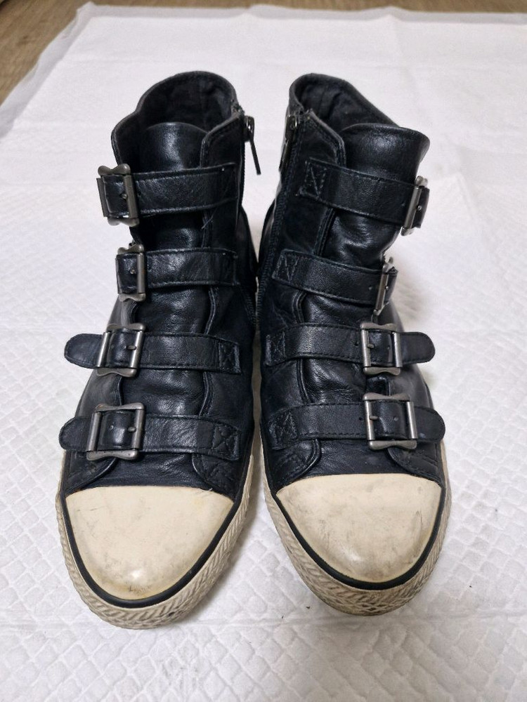 Ash 아쉬 블랙 가죽 버클 스니커즈 40 사이즈 이미지