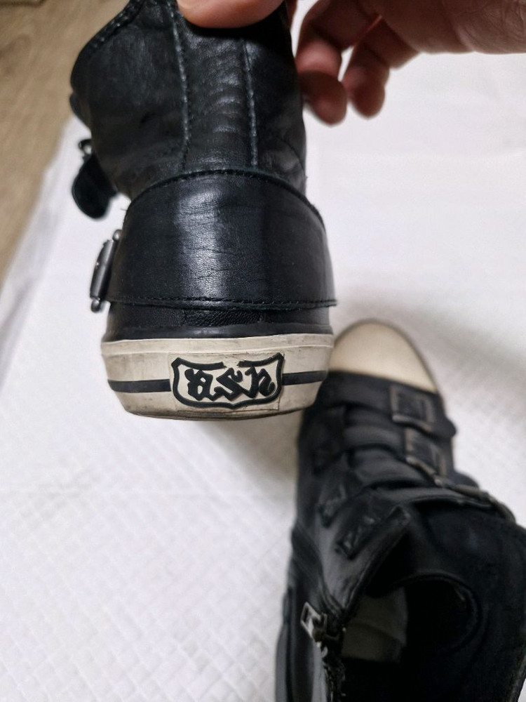 Ash 아쉬 블랙 가죽 버클 스니커즈 40 사이즈 이미지