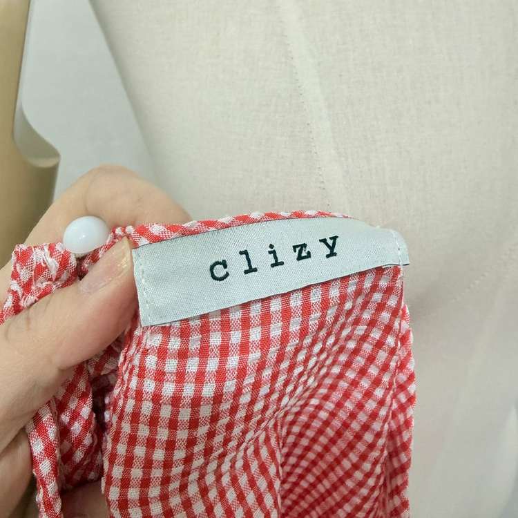 레드 깅엄체크 빨강체크 프릴 롱원피스 롱드레스 3327 이미지