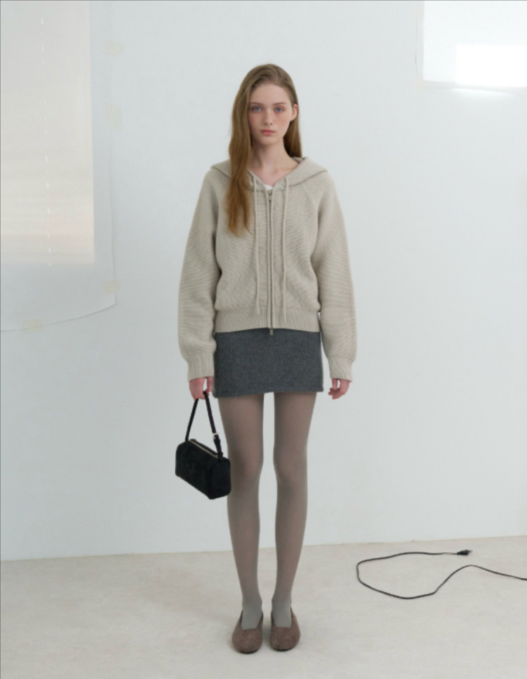 르베인 liane hoodie knit 그레이베이지 (새상품) 이미지