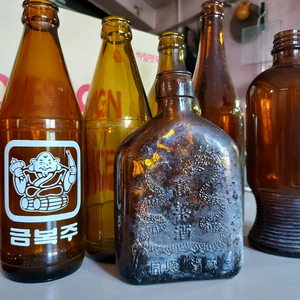 빈티지 갈색공병 일괄 이미지