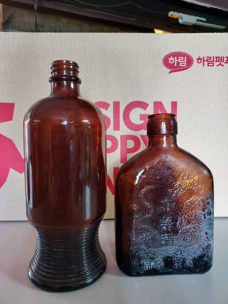 빈티지 갈색공병 일괄 이미지