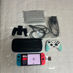 닌텐도스위치OLED네온(24년) +호환컨트롤러+칩+파우치등 이미지