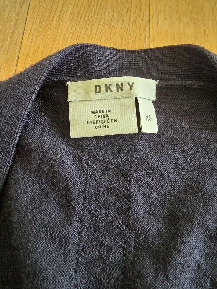 DKNY 메리노울 롱 가디건 XS 원피스형 네이비 이미지