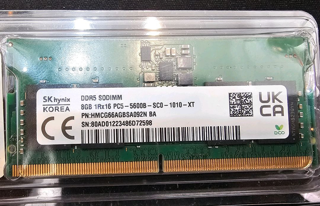 sodimm 노트북 하이닉스 ddr5 5600 8g 2장 판매합니다. 이미지