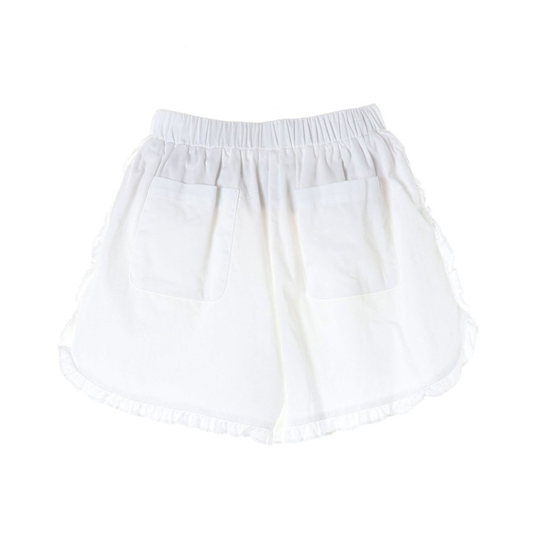 포에토 핏 레이스 팬츠 밴딩 반바지 아이보리 이미지