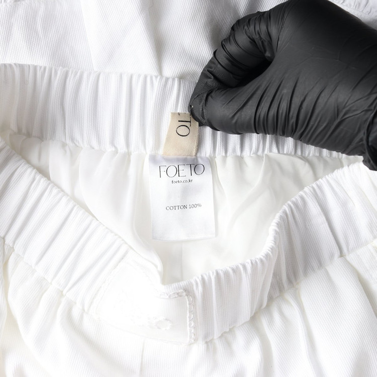 포에토 핏 레이스 팬츠 밴딩 반바지 아이보리 이미지