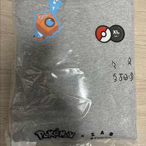 아이앱X포켓몬 안농 후드 그레이 XL,XXL 판매 이미지