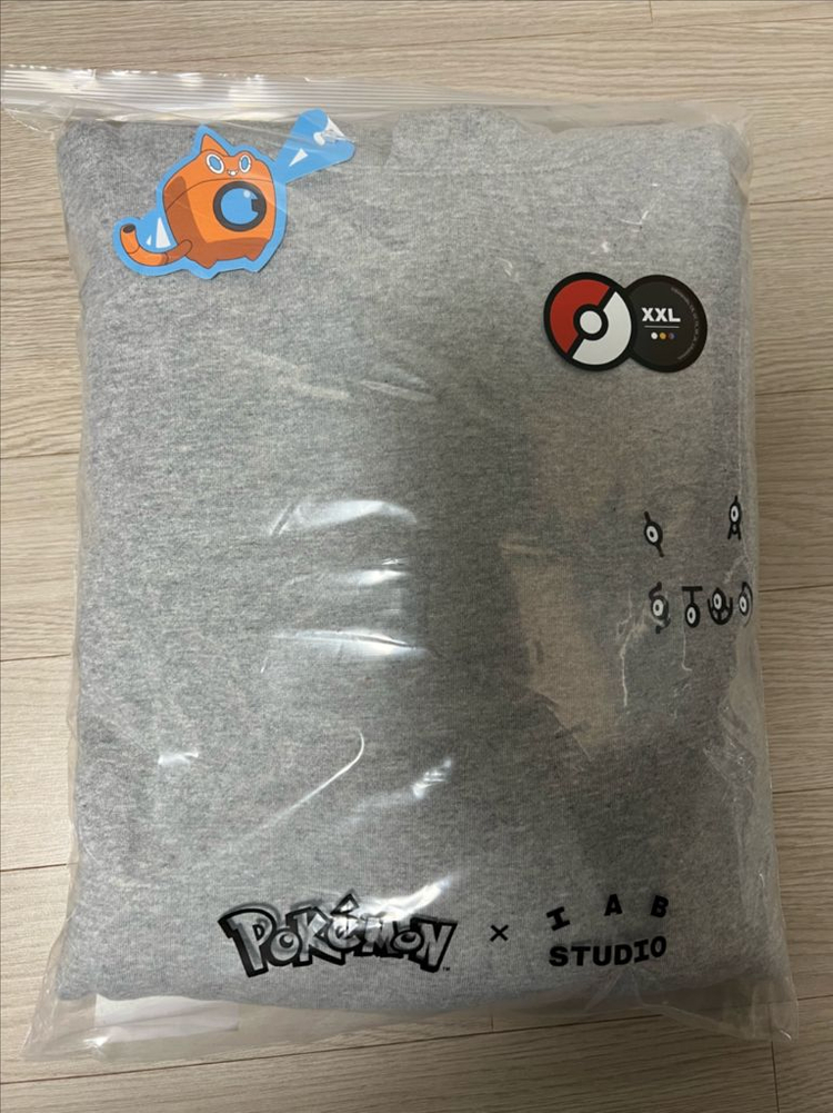 아이앱X포켓몬 안농 후드 그레이 XL,XXL 판매 이미지