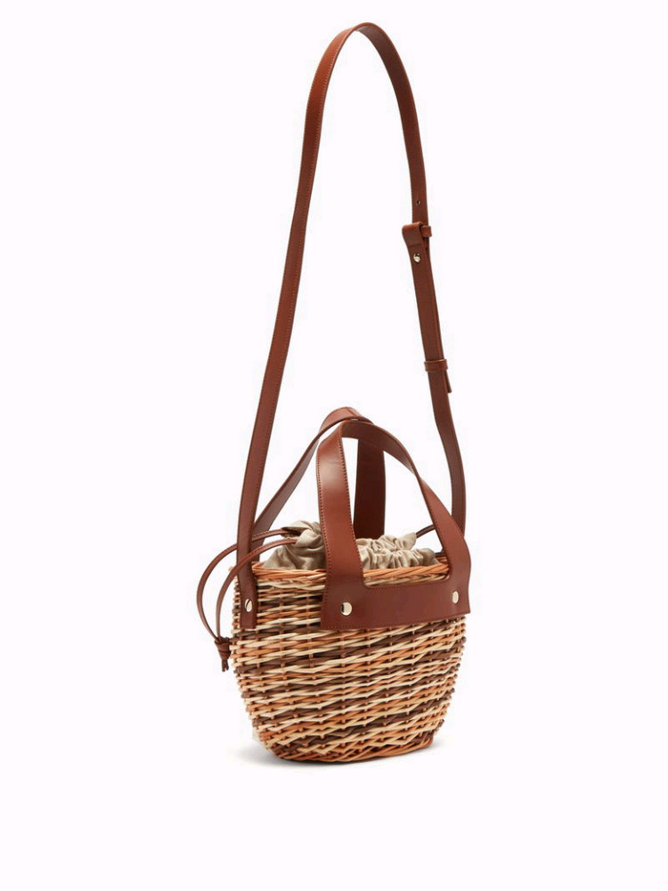 (정품) A.P.C. 아페쎄 라탄 가죽 버킷백 브라운 이미지