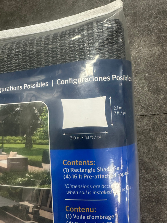 Coolaroo 사각형 그늘막 쉐이드 3.9mx2.1m 새상품 이미지