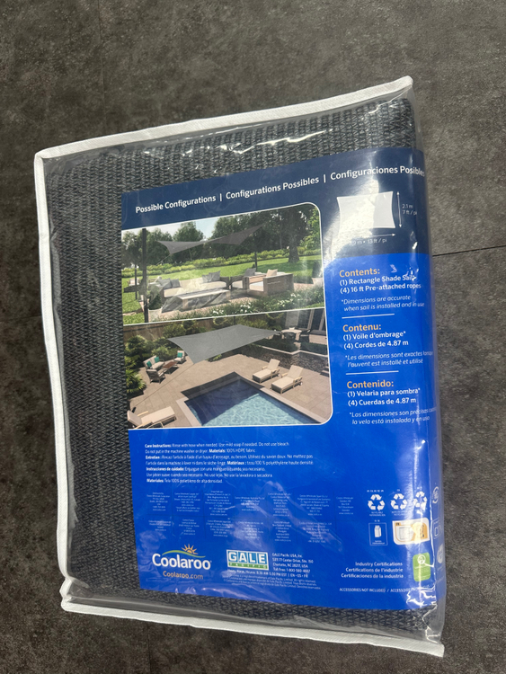 Coolaroo 사각형 그늘막 쉐이드 3.9mx2.1m 새상품 이미지