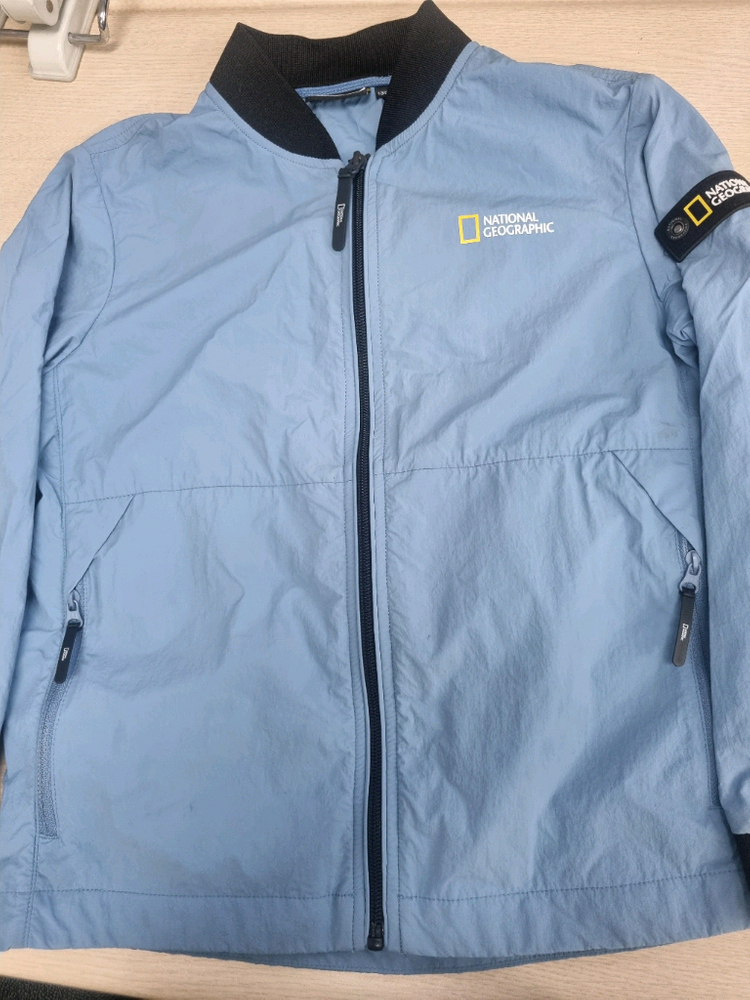 내셔널지오그래픽 키즈 홑겹 바람막이 블루 130 이미지