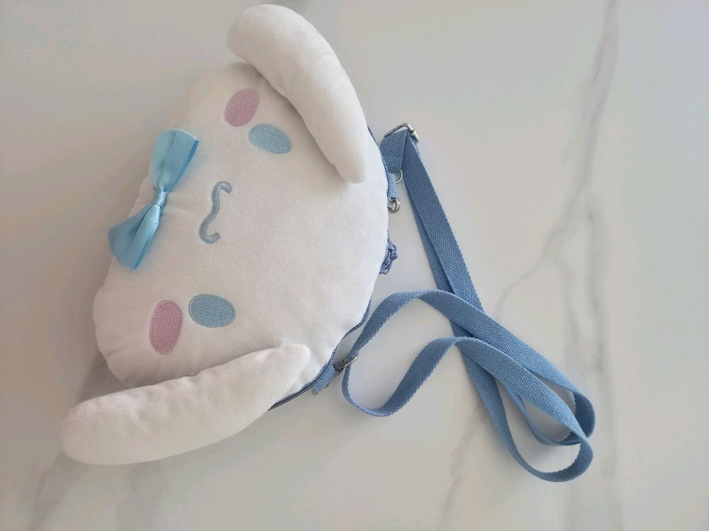 산리오 시나모롤 얼굴 인형 크로스백 유아가방 이미지