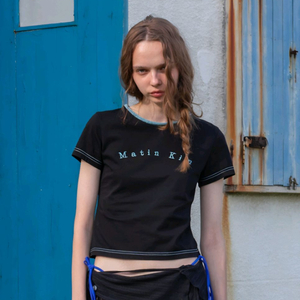 [마땡킴] COLOR POINT ARCH LOGO TOP IN BLACK 이미지