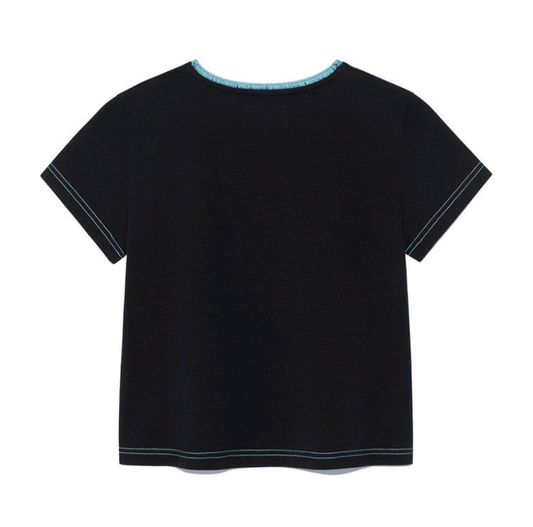 [마땡킴] COLOR POINT ARCH LOGO TOP IN BLACK 이미지