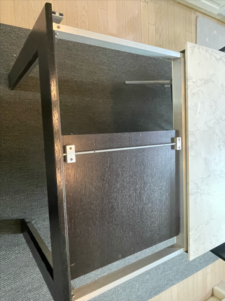 4인용(확장시 6인용)식탁 세트 + 탄탄한 블랙의자 팝니다 이미지