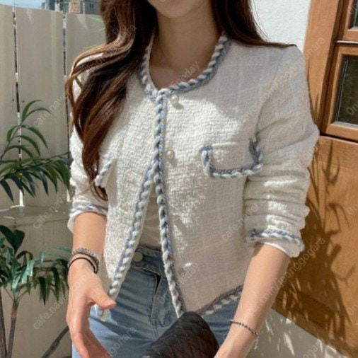 [새상품] 아이보리 포인트 트위드자켓 이미지