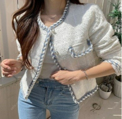 [새상품] 아이보리 포인트 트위드자켓 이미지