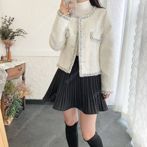 [새상품] 아이보리 포인트 트위드자켓 이미지