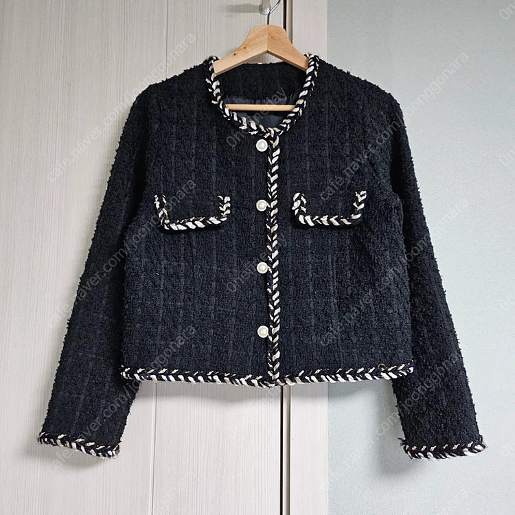 [새상품] 포인트 트위드자켓(블랙) 이미지